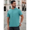 INSPIRE CHIC Men's Henley Shirt Breathable Short Sleeve Button Down T-Shirts - 4 of 4