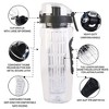 iMountek Fruit Infuser Water Bottle 32OZ Juice Shaker Sport w/ Flip Top Lid Anti-Slip Grips For Office Home Sport Running Walking Hiking Black - 2 of 4