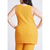 ELOQUII Women's Plus Size Racer Sweater Top With Scalloping - 3 of 4