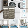 Costway Handwoven Laundry Hamper Laundry Basket w/2 Removable Liner Bags Brown/Grey - 4 of 4
