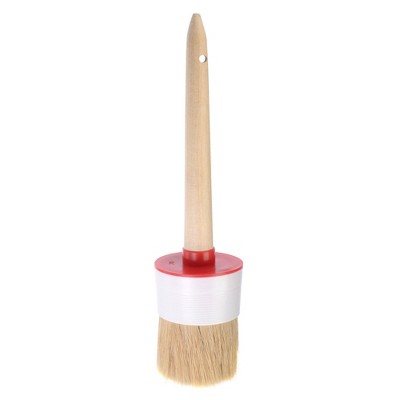 Unique Bargains Bristle Wall Treatment Tool Round Paint Brush with Wood Handle