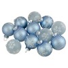 Northlight Snowflake and Striped Glass Christmas Ball Ornaments - 1.75" (45mm) - Ice Blue - 12ct - 2 of 4