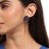 SOHI Women's Onyx Black Embellished Cluster Circular Stud Earrings - 4 of 4