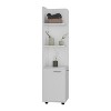 Chery Life 62"H Tall Corner Cabinet with 3-Tier Shelf and 2-Door, White - 2 of 4