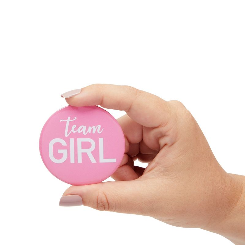 Blue Panda Blue and Pink Team Boy Team Girl Pins, Gender Reveal Buttons for Party Supplies (2.25 In, 24 Pack), 3 of 8