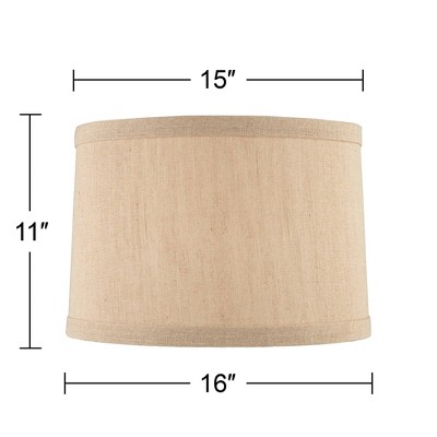 Taupe Linen Hardback Drum Lamp Shade with Harp and Finial