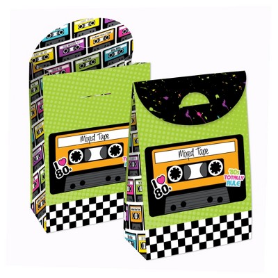 Big Dot of Happiness 80’s Retro - Totally 1980s Gift Favor Bags - Party Goodie Boxes - Set of 12