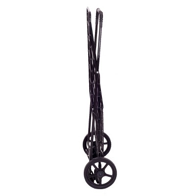 Black Metal Folding Shopping Cart with Swivel Wheels