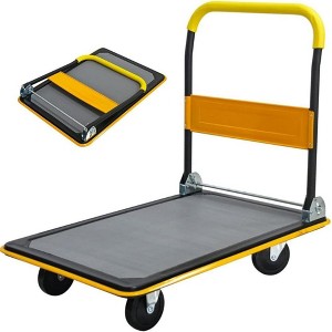 NAYSAYE Foldable Platform Dolly 660lbs Heavy Duty Flatbed Cart with 360 Degree Swivel Wheels and Anti Slip Plate for Loading and Storage - 1 of 4