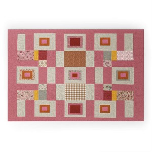 Megan Galante Pink Cottage Quilt Welcome Mat - society6 - 1 of 3