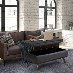 Large Ethan Lift Top Coffee Table Storage Ottoman - WyndenHall - 1 of 4