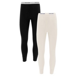 Fruit of the Loom Mens and Plus Long Underwear Waffle Thermal Pants, 2-Pack - 1 of 4