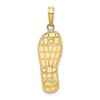 Black Bow Jewelry 14k Yellow Gold 3D Enameled Floral Flip Flop Pendant - 3 of 4