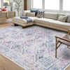 Boho Washable Rug for Entryway, Vintage Distressed Rug for Bedroom,  Living Room, Non Slip Soft Low Pile Dorm Nursery Carpet for Bedside - 2 of 4