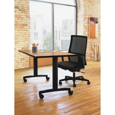 Black Steel T-Leg Table Base Set with Casters