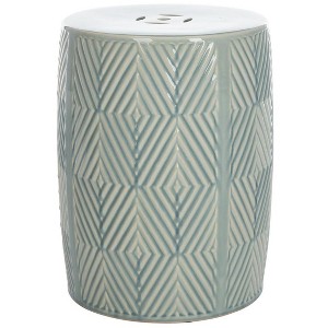 Hemdi Garden Stool - Indoor/Outdoor - ACS4578 - Blue - Safavieh - 1 of 4