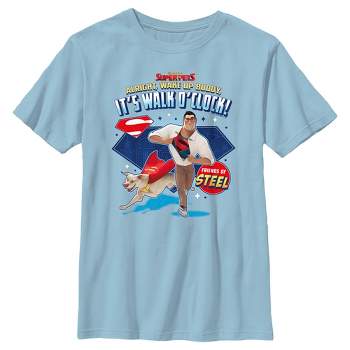 Boy's DC League of Super-Pets Superman and Krypto Walk O'Clock T-Shirt