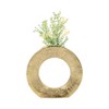 Metal Vase - Hammered Aluminum Decorative Flower Holder, Modern Round Cut-Out Design for Home, Office & Living Room - Elegant Table Vase - 11" Gold - 3 of 4