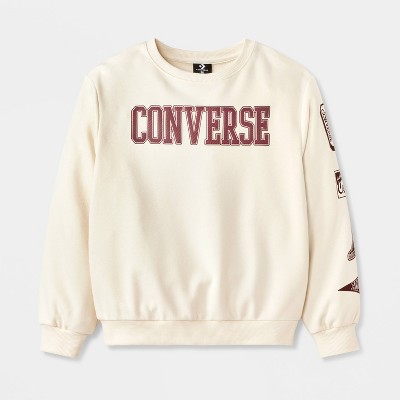 Converse® Boys' French Terry Collegiate Crewneck Sweatshirt - Cream
