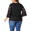 Agnes Orinda Women's Plus Size Lace 3/4 Sleeve Casual V Neck Dressy Blouse - 4 of 4