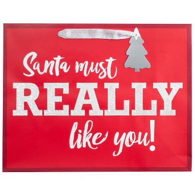 Vogue Santa Must Really Like You Christmas Gift Bag Red - Wondershop ...