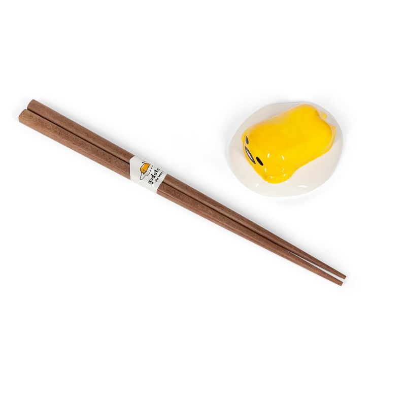 Se7en20Gudetama the Lazy Egg Chopstick Set with Ceramic Holder, 4 of 8