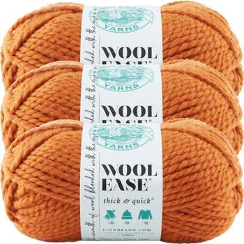 3 Pack) Lion Brand Yarn 640-189A Wool-Ease Thick & Quick Yarn, Butterscotch