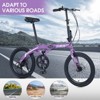 Aukfa 20-Inch 7-Speed Lightweight Aluminum Frame Dual Disc Brake Foldable City Bike, Commuter Bike - 2 of 4