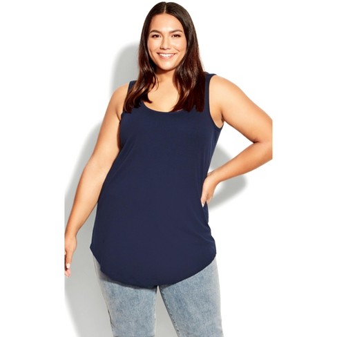 Plus Size Navy Blue Cami Vest Top Yours Clothing, 58% OFF