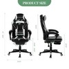 Gaming Chair, Gaming Chair with Footrest and Massage Lumbar Support, Ergonomic Design, High-Back PU Leather Recliner with Headrest, 360° Rotation - 2 of 4