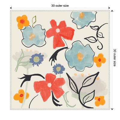 Robin Maria Abstract Floral Canvas Wall Art with White Frame