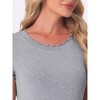 cheibear Women's Ruffle Round Neck Short Sleeve Loungewear Nightshirts - 4 of 4