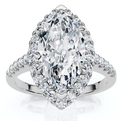 Pompeii3 Certified 2.40Ct Marquise Halo Diamond Engagement Ring 14k Gold or Pt Lab Created