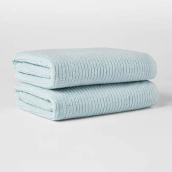 Ribbed White Cotton Towel Collection – DUSK