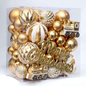 WhizMax  Christmas Balls 65pcs, Christmas Tree Decoration Set, Christmas Ornaments Set for Xmas Tree Holiday Party Garland Decor - 1 of 4