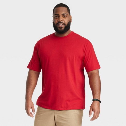 Men's Big & Tall Casual Fit Every Wear Short Sleeve T-Shirt - Goodfellow &  Co™ Red Velvet 4XL