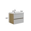 COWLOWN Black 24-in Wall-Mounted Bathroom Vanity with Integrated Ceramic Sink and Overflow, Large Storage Floating Vanity for Modern Bathroom - 4 of 4