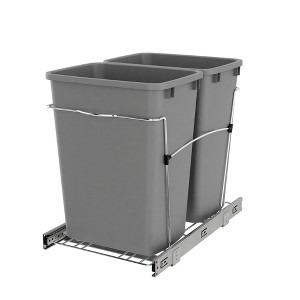 Rev-A-Shelf RV-18KD Series 35-Quart Kitchen Cabinet Pullout Waste Container - 1 of 4