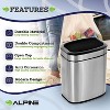Alpine Industries Stainless Steel Commercial Indoor Trash Can with Open Lid 2.6-Gallon 2/Pack - 3 of 4