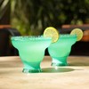 HOST FREEZE Margarita Cocktail Glasses, Frozen Cup Double Wall Plastic Margarita Glasses Drinking Set Modern Drinking Glasses Aqua Blue Set of 2 - 2 of 4