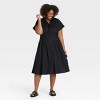 Women's Short Sleeve Pleated Midi Shirtdress - Ava & Viv™ - 3 of 3