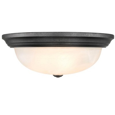 Matte Black Glass 15" Indoor/Outdoor Flush Mount Light