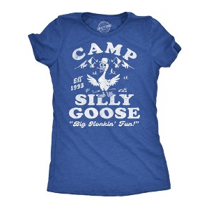 Womens Funny T Shirts Camp Silly Goose Sarcastic Nature Graphic Novelty Tee for Ladies - Crazy Dog Women's T Shirt For Campers - 1 of 4