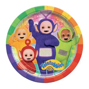 Treasures Gifted Teletubbies Dessert Plates 7in - Disposable Paper Plates - Teletubbies Birthday Party Supplies - 1 of 1
