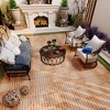 Dolonm 12"x12" Interlocking Acacia Hardwood Deck Tiles – Yellow Striped Pattern, Waterproof Outdoor Flooring for Patio, Pool & Balcony - 4 of 4