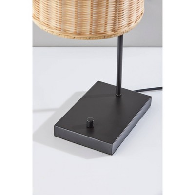 Bahama Dark Bronze Table Lamp with Rattan Shade
