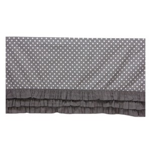 Bacati - MixNMatch Gray frills on bottom Crib/Toddler ruffles/skirt - 1 of 4