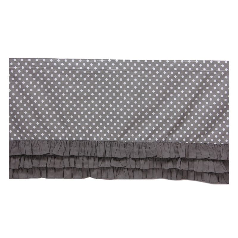 Bacati - MixNMatch Gray frills on bottom Crib/Toddler ruffles/skirt, 1 of 5