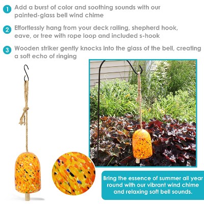 Dreamsicle Orange Speckled Glass Wind Chime Bell