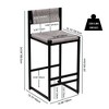 PDTEND Set of 2 Hand-Woven Paper Rope Counter Stools with Footrest for Kitchen Island/Dining Room - 4 of 4